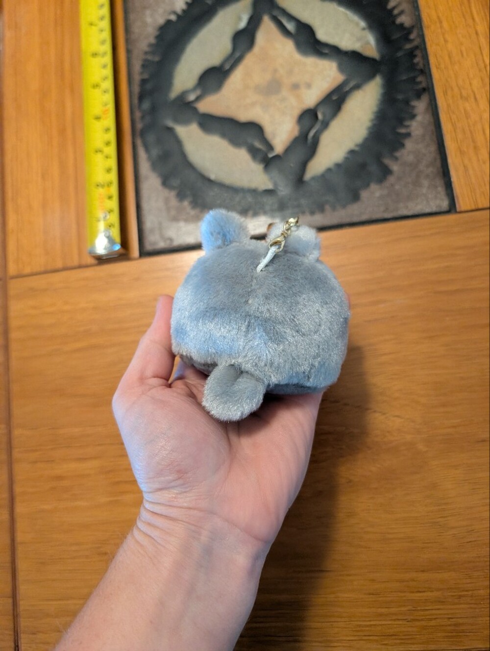 Fluffy Totoro Keychain Bag Charm Plush Anime Studio Ghibli Kawaii Cute Grey - Picture 3 of 4